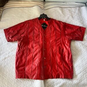 Marco Gianni - Vintage Men's Red Leather shirt - oversized L